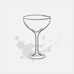 margarita glass sauser vector sketch icon