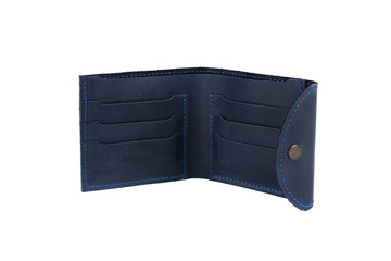Leather wallet on a white background, isolated