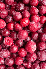 Frozen cherry close up
