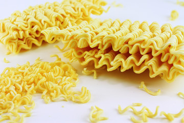 Instant Noodles / Instant noodles are sold in a precooked and dried noodle block, with flavoring powder and/or seasoning oil.