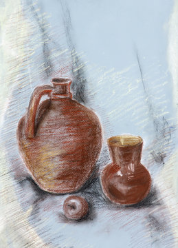 texture painting still life painting sea shell,