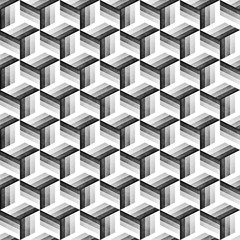 Seamless Monochrome Pattern. Grungy Geometric Shapes Tiling.