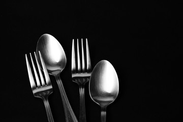 Fork and Spoon / spoons are the primary utensil used for eating; forks are used to push foods such as rice onto the spoon