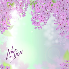 Fototapeta na wymiar Vector web banners with purple, pink, blue and white lilac flowers.