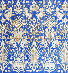 Modernist blue and white tile