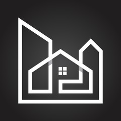 line art style logo for real estate and mortgage company