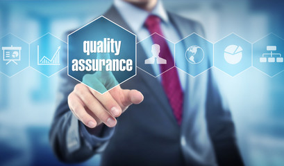quality assurance / Businessman - obrazy, fototapety, plakaty