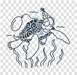 silhouette icon of a happy turtle