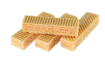 Wafer snacks over a white background