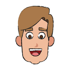 happy man cartoon icon over white background. vector illustration