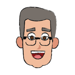 old man cartoon icon over white background. colorful design. vector illustration