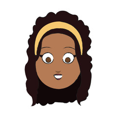 happy woman cartoon icon over white background. colorful design. vector illustration