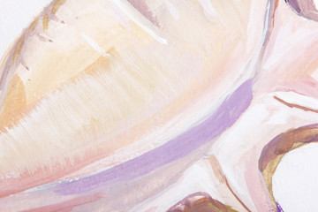 texture painting still life painting sea shell,