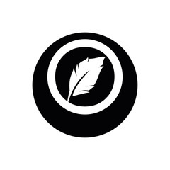O letter with quill stock logo design