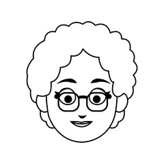 Old woman cartoon icon over white background. vector illustration