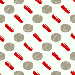 seamless pattern with  drugs pills and capsules for your design