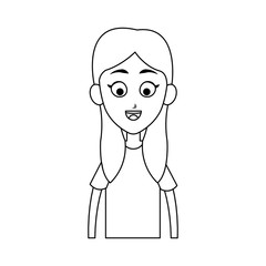 happy woman cartoon icon over white background. vector illustration