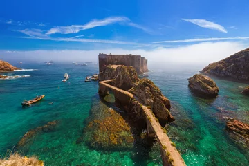 Fotobehang Fort op het eiland Berlenga - Portugal © Nikolai Sorokin
