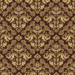 Seamless baroque gold pattern. Traditional classic orient ornament