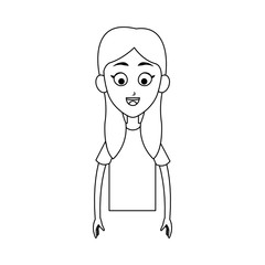 happy woman cartoon icon over white background. vector illustration