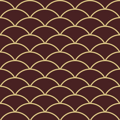 Seamless ornament. Modern geometric pattern with repeating wavy golden elements