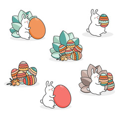 Easter bunny and egg. Vector.