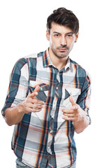 young man pointing at you