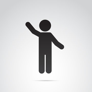 Human waving vector icon.