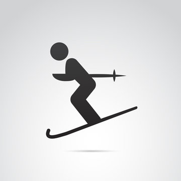 Ski vector icon.