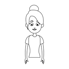 happy woman cartoon icon over white background. vector illustration