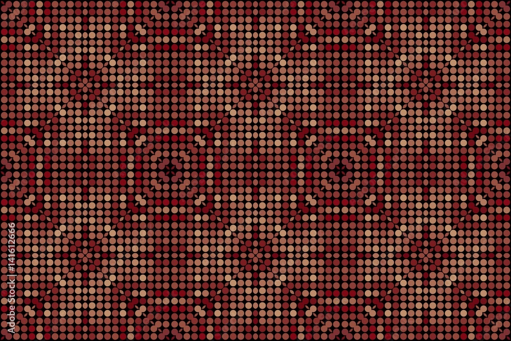 Poster abstract texture pattern decorative colorful mosaic of circles on a dark background