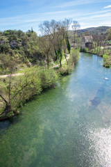 Gard river, near Pont du Gard, France