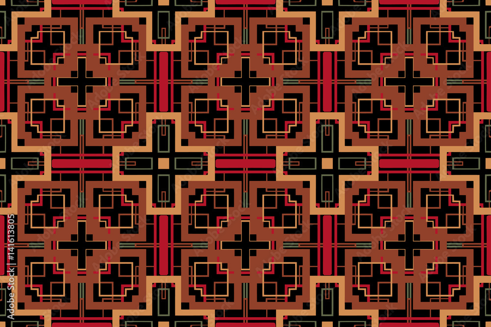 Aufkleber abstract colored symmetrical pattern of lines forming a simple geometrical figures on a dark backgro