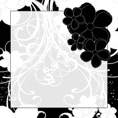 carte floral noir et blanc