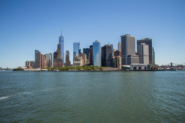 Fototapeta premium Skyline of Manhattan as Seen from the Staten Island Ferry, USA