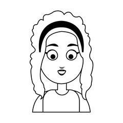 happy woman cartoon icon over white background. vector illustration