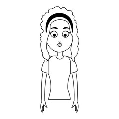 happy woman cartoon icon over white background. vector illustration