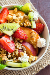 fruit salad with homemade granola