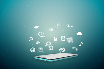 Concept of mobile smart phone with life style application icon around