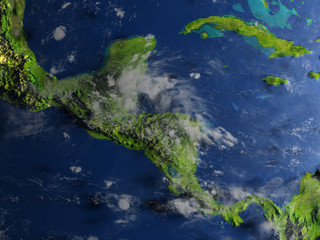 Fototapeta na wymiar Central America on planet Earth