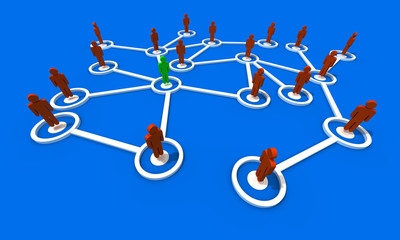 Connected People in Network - obrazy, fototapety, plakaty