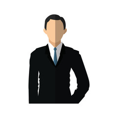businessman wearing executive clothes over white background. colorful design. vector illustration