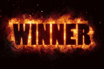 win winner game fire burn flame text is explode