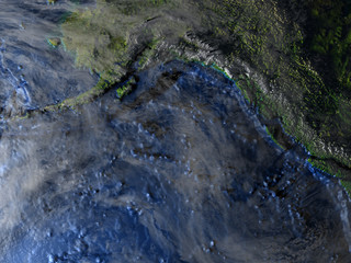 West coast of Canada on Earth - visible ocean floor