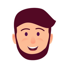 Emotion of Happiness on Man Face Illustration