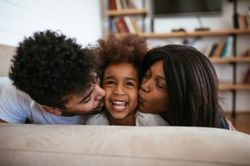 Obraz premium Cute african american family