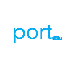 blue port usb logo