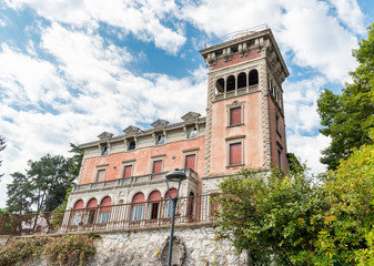Obraz premium Villa Toeplitz is on a hill east of Sant Ambrogio of Varese, Italy 