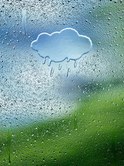 Water Drop Forming a Cloud Rain