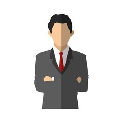 businessman wearing executive clothes over white background. colorful design. vector illustration